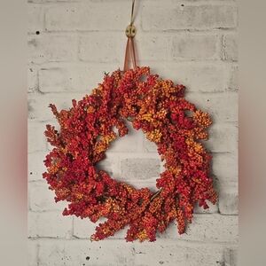 Fall Harvest Berry Wreath Autumn Front Door Thanksgiving Wall Décor Original Box